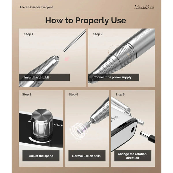 MelodySusie - Scamander (Sc320H) Rechargeable Nail Drill 30,000Rpm - Black