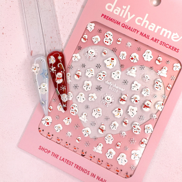 Daily Charme - Holiday 3D Embossed Nail Art Sticker / Merry Snowman