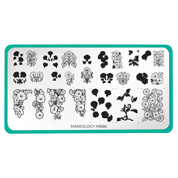 Maniology - Stamping Plate - Morning Glory (M666) - Nail Stamping Plate