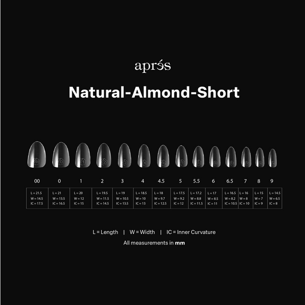 apres - Gel-X Tips - Natural Almond Short - Mini
(280pcs)