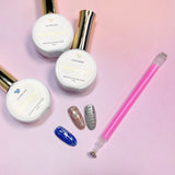 Daily Charme - Double-Sided Flower & Stripe Cat Eye Nails Magnet Pen