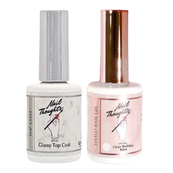 Nail Thoughts Color Gel - Top Coat + Clear Builder Base Gel