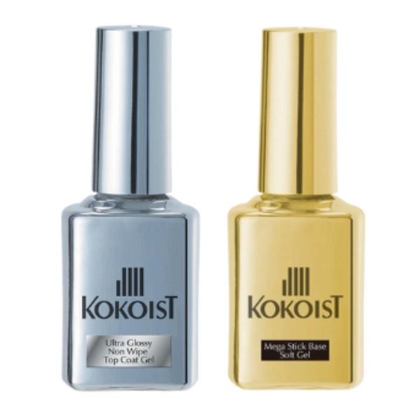 Kokoist - Ultra Glossy Non Wipe Top Coat  + Mega Stick Base Soft Gel