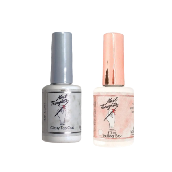 Nail Thoughts Color Gel - Top Coat + Clear Builder Base Gel