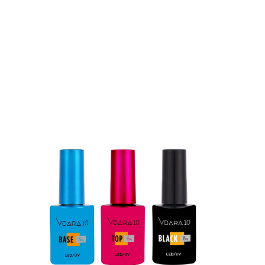 Vdara10 - Gel Combo - Top, Base, & Black 0.5 oz (3pcs)