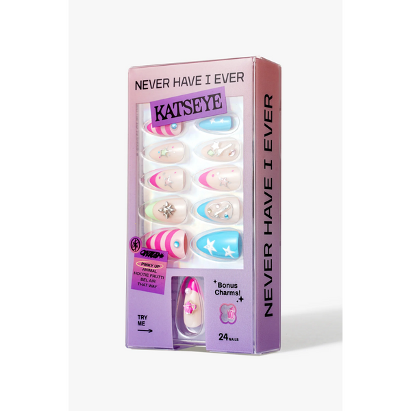 Never Have I Ever x Katseye - Pinky Up – Almond Press-On Nails