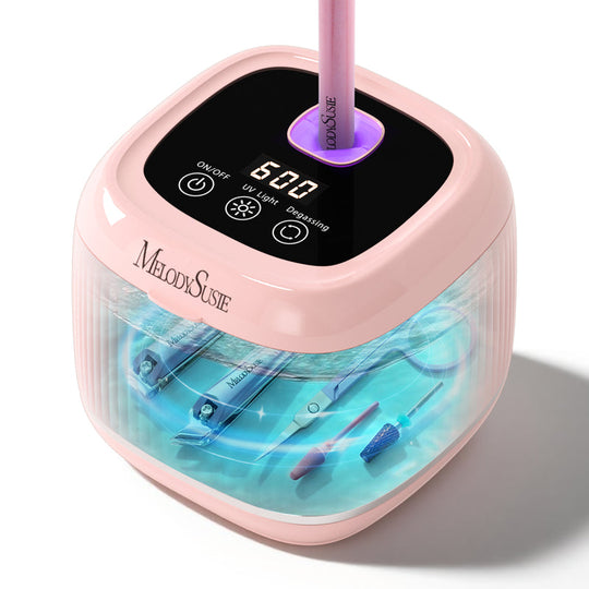 MelodySusie - 2 In 1 Ultrasonic Cleaner Machine For Manicure - Pink