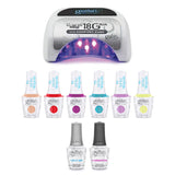 Harmony Gelish Splash Of Color (The Little Mermaid) Combo - Collection Gel Kit & 18G Light Plus with Comfort Cure