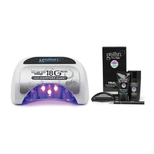 Gelish - Polygel Trial Kit & LED 18G Light Plus with Comfort Cure