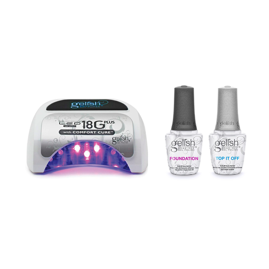 Gelish - LED 18G Light PLUS with Comfort Cure Gel Kit