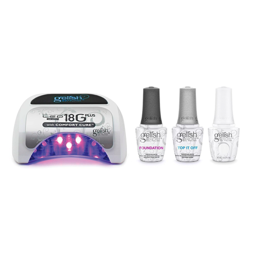 Gelish - LED 18G Light Plus with Comfort Cure Gel Kit & Arctic Freeze
