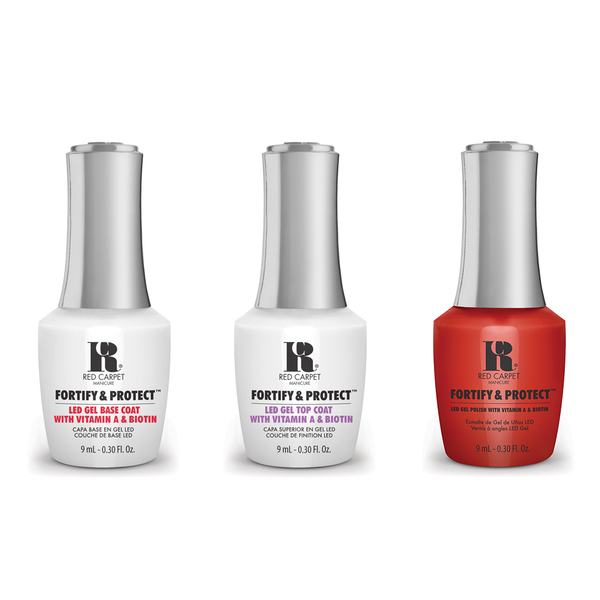 Red Carpet Manicure - Fortify & Protect Combo - Base, Top & Box Office Hit 0.3 oz