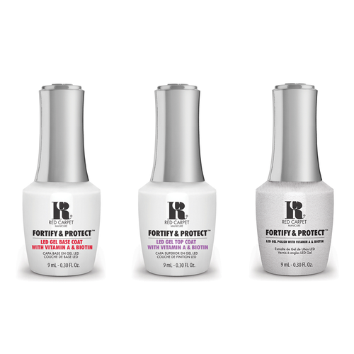 Red Carpet Manicure - Fortify & Protect Combo - Base, Top & Co-Starring Color 0.3 oz