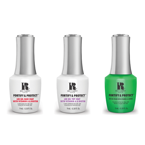 Red Carpet Manicure - Fortify & Protect Combo - Base, Top & Envy Of The Town 0.3 oz