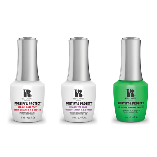 Red Carpet Manicure - Fortify & Protect Combo - Base, Top & Envy Of The Town 0.3 oz