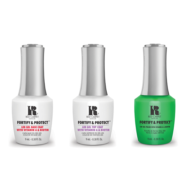 Red Carpet Manicure - Fortify & Protect Combo - Base, Top & Envy Of The Town 0.3 oz