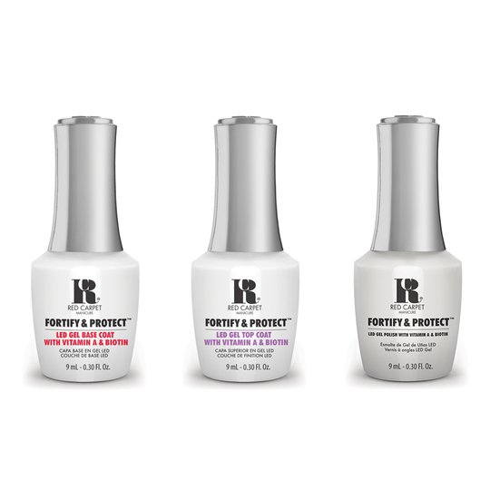 Red Carpet Manicure - Fortify & Protect Combo - Base, Top & Feeling Brand Nude 0.3 oz