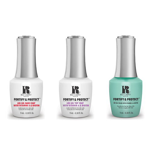 Red Carpet Manicure - Fortify & Protect Combo - Base, Top & Front And Center 0.3 oz