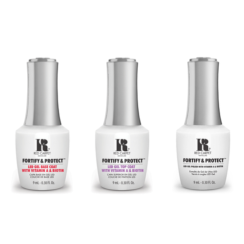 Red Carpet Manicure - Fortify & Protect Combo - Base, Top & Iconic Beauty 0.3 oz