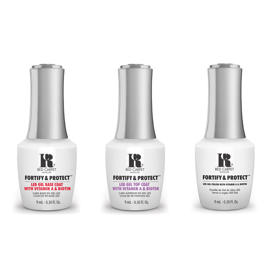 Red Carpet Manicure - Fortify & Protect Combo - Base, Top & Iconic Beauty 0.3 oz