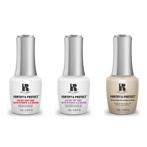 Red Carpet Manicure - Fortify & Protect Combo - Base, Top & Less Is More 0.3 oz