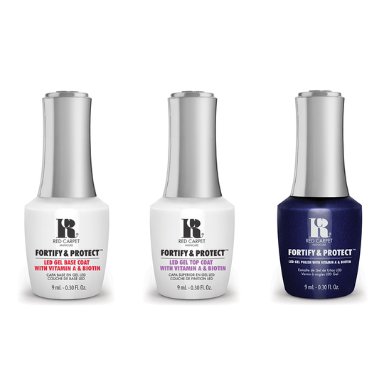Red Carpet Manicure - Fortify & Protect Combo - Base, Top & New Year, New Glam 0.3 oz