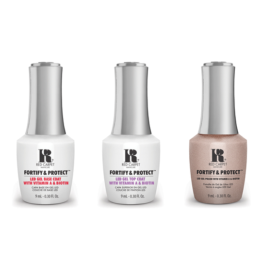 Red Carpet Manicure - Fortify & Protect Combo - Base, Top & Nude Outlook 0.3 oz