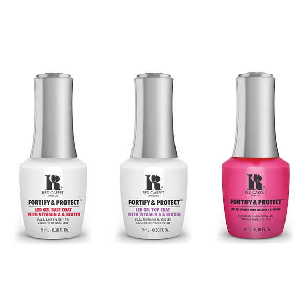 Red Carpet Manicure - Fortify & Protect Combo - Base, Top & Publicist In Pink 0.3 oz
