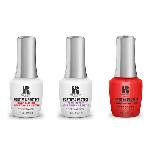 Red Carpet Manicure - Fortify & Protect Combo - Base, Top & Red-Y To Party 0.3 oz