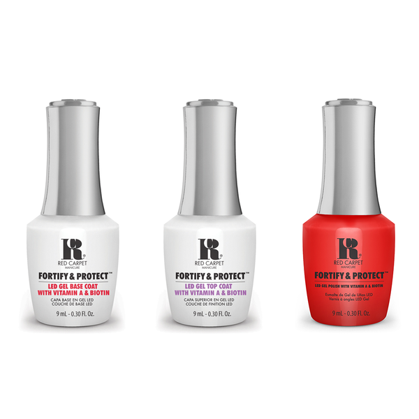 Red Carpet Manicure - Fortify & Protect Combo - Base, Top & Red-Y To Party 0.3 oz