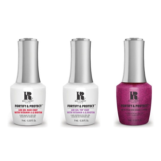 Red Carpet Manicure - Fortify & Protect Combo - Base, Top & Up Close And Personal 0.3 oz