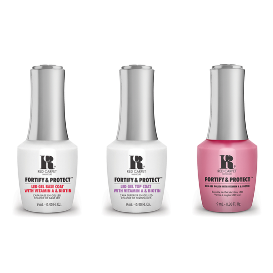 Red Carpet Manicure - Fortify & Protect Combo - Base, Top & Very Important Pink 0.3 oz