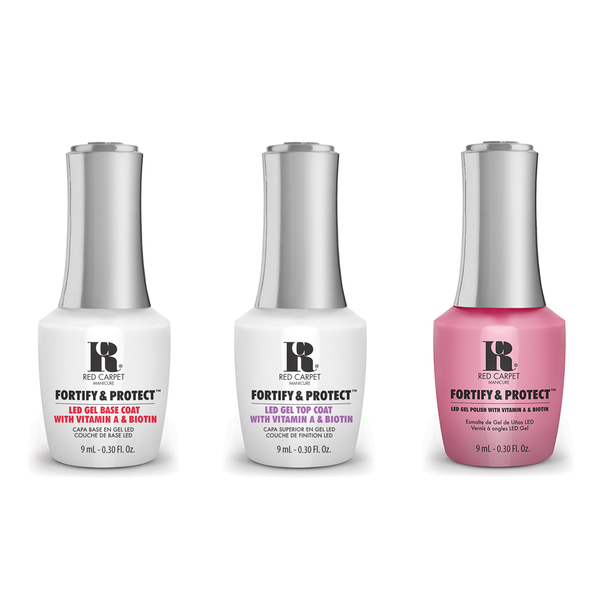 Red Carpet Manicure - Fortify & Protect Combo - Base, Top & Very Important Pink 0.3 oz