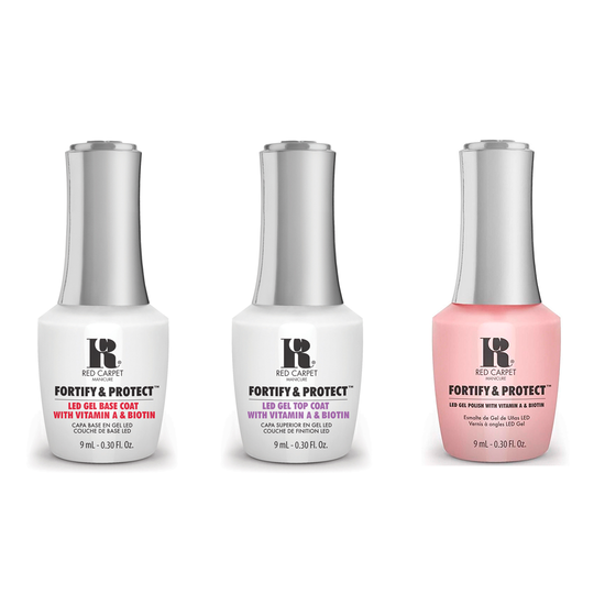 Red Carpet Manicure - Fortify & Protect Combo - Base, Top & Passport To Petals 0.3 oz