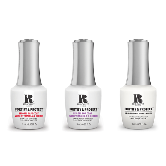 Red Carpet Manicure - Fortify & Protect Combo - Base, Top & White Hot 0.3 oz