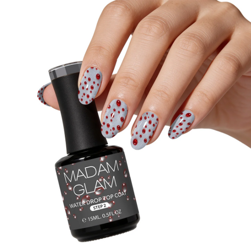 Madam Glam - Gel Polish - 3D Water Drop Red Set - 2pc