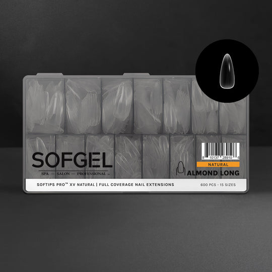 SOFGEL - Softips Pro XV Natural Almond Long - (600 Pcs)