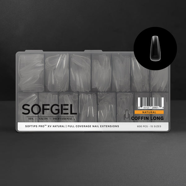 SOFGEL - Softips Pro XV Natural Coffin Long - (600 Pcs)