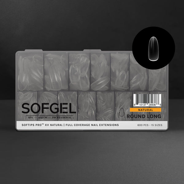 SOFGEL - Softips Pro XV Natural Round Long - (600 Pcs)