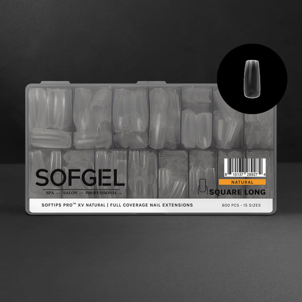 SOFGEL - Softips Pro XV Natural Square Long - (600 Pcs)
