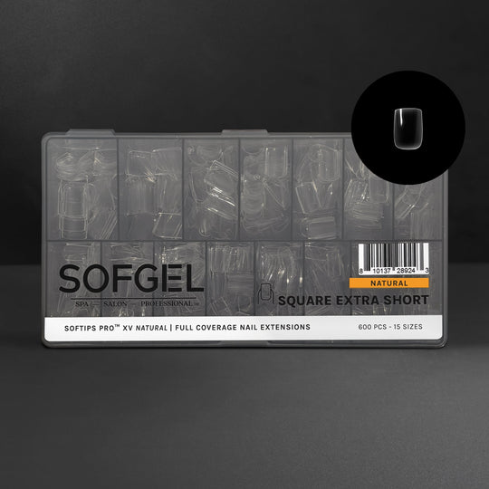 SOFGEL - Softips Pro XV Natural Square Extra Short - (600 Pcs)