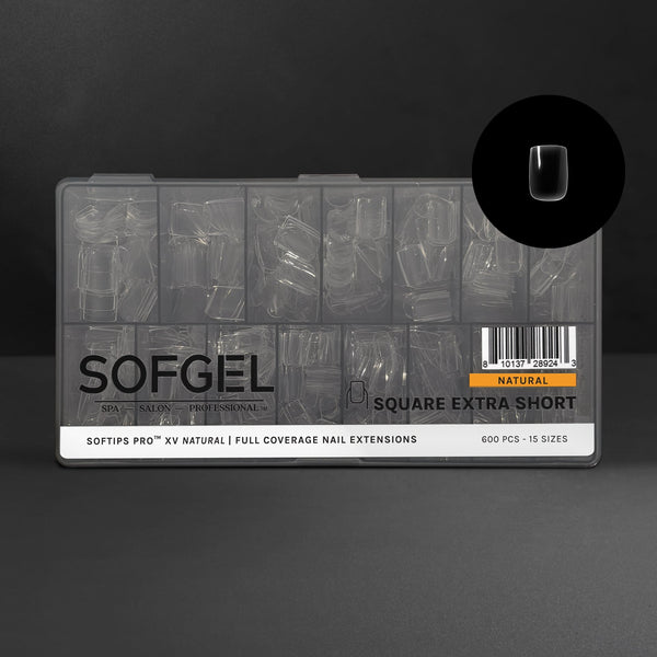 SOFGEL - Softips Pro XV Natural Square Extra Short - (600 Pcs)