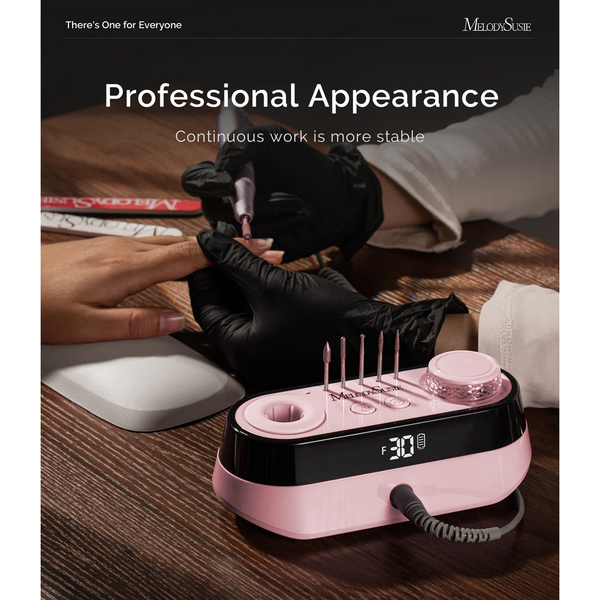 MelodySusie - SC320A Desktop Multifunctional Rechargeable Nail Drill 30,000RPM - Pink