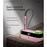 MelodySusie - SC320A Desktop Multifunctional Rechargeable Nail Drill 30,000RPM - Pink