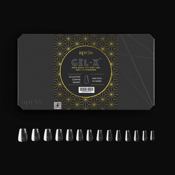 Apres - gel-x tips 2.0 - sculpted coffin short box of tips (600 pcs)