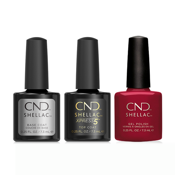 CND - Shellac Xpress5 Combo - Base, Top & Rouge Rite (0.25 oz) – Sleek Nail