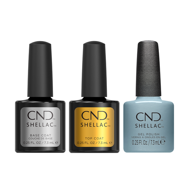 CND - Shellac Combo - Base, Top & Teal Textile