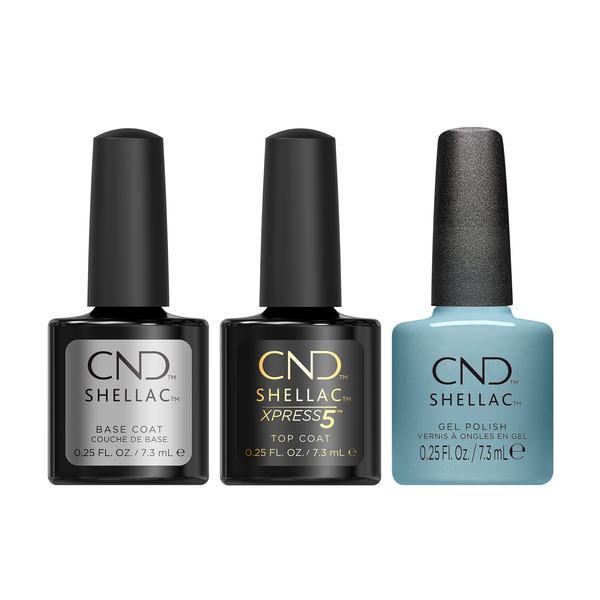 CND - Shellac Xpress5 Combo - Base, Top & Teal Textile (0.25 oz)