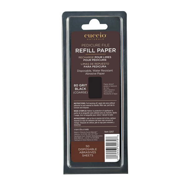 Cuccio - Stainless Steel Pedicure Exfoliating Refill Papers 80 grit (medium)