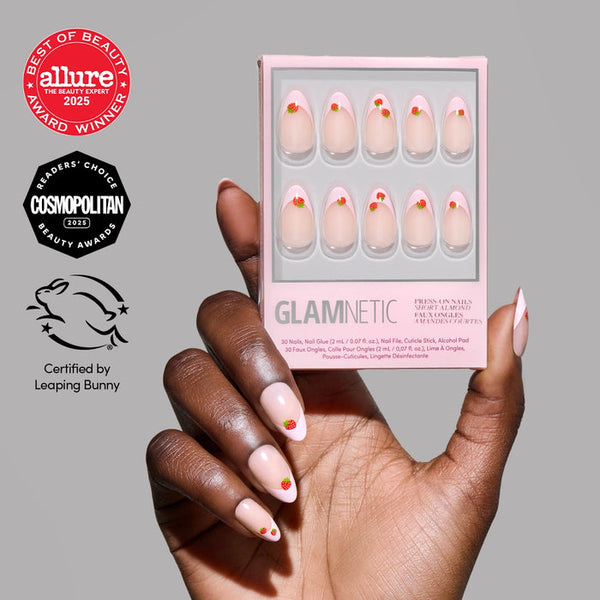 Glamnetic - Press On - Press On - Strawberry Bits - Short Almond